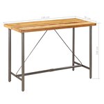 vidaXL Table de bar Teck recyclé massif 150x70x106 cm