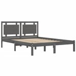 vidaXL Cadre de lit sans matelas gris 200x200 cm bois massif