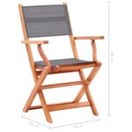 vidaXL Chaises pliables de jardin lot de 2 Gris Eucalyptus textilène