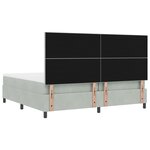 Lit à ressorts vidaXL avec matelas et lumière LED Gris clair 200x200 cm Velours