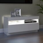 vidaXL Meuble TV avec lumières LED blanc brillant 80x35x40 cm