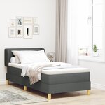 Lit box spring avec matelas vidaXL gris foncé 80x200 cm en tissu