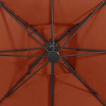 vidaXL Parasol déporté avec double toit 300x300 cm terre cuite