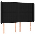 vidaXL Sommier à lattes de lit matelas et LED Noir 140x190 cm Tissu