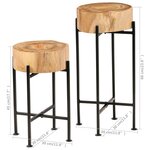 vidaXL Ensemble de tables d'appoint 2 Pièces Bois d'acacia massif