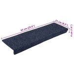 vidaXL Tapis de marches d'escalier 10 Pièces 65x21x4 cm Aiguilleté