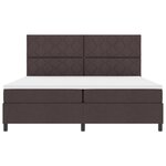 vidaXL lit avec sommier à ressorts et matelas marron foncé 200x200 cm tissu