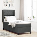 Lit Box Spring vidaXL avec Matelas en Gris Foncé  80x200 cm  Tissu