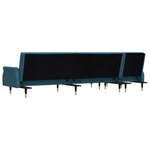 vidaXL Canapé-lit en forme de L bleu 271x140x70 cm velours