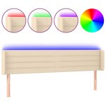 vidaXL Tête de lit à LED Crème 163x16x78/88 cm Tissu