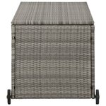 vidaXL Boîte de rangement de jardin gris clair 120x65x61 cm rotin
