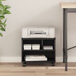 vidaXL Support d'imprimante avec roues chêne noir 41x32x34 5 cm