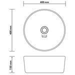 vidaXL Lavabo rond de luxe Noir mat 40x15 cm Céramique