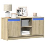 vidaXL Meuble TV avec LED chêne sonoma 100x34x50 cm bois d'ingénierie