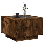 vidaXL Table basse avec LED chêne fumé 60x60x40 cm bois d'ingénierie