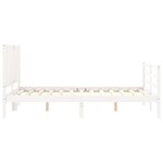 vidaXL Cadre de lit sans matelas blanc bois massif