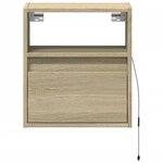 vidaXL Meuble TV mural avec lumières LED chêne sonoma 41x31x45 cm
