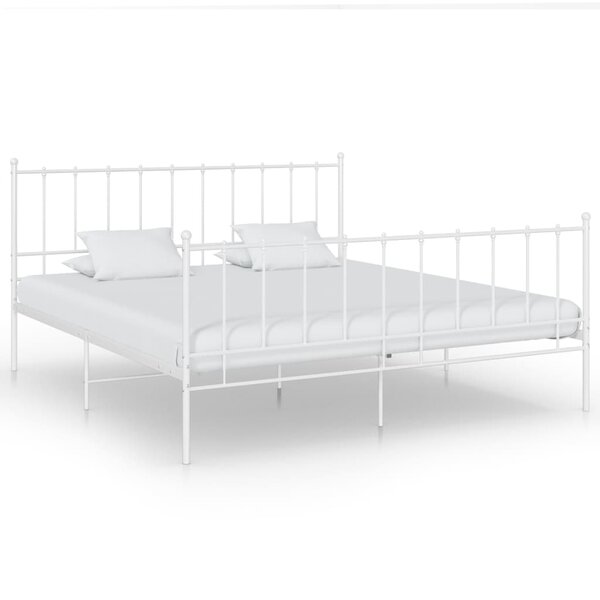 vidaXL Cadre de lit sans matelas blanc métal 200x200 cm