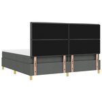 vidaXL Lit à ressorts avec matelas gris foncé 200x200 cm tissu