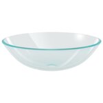 vidaXL Lavabo de bain avec robinet et drain à poussoir Verre trempé