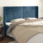 vidaXL Tête de lit avec oreilles Bleu foncé 183x16x118/128 cm Velours