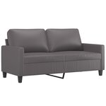 vidaXL Ensemble de canapés 2 Pièces avec coussins Gris Similicuir