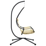 vidaXL Chaise Suspendue avec Support et Coussin Beige Acier