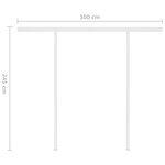 vidaXL Auvent manuel rétractable avec LED 3 5x2 5 m Crème