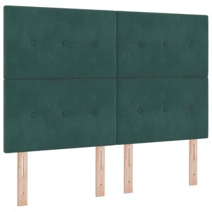 vidaXL Tête de Lit LED Vert Foncé 72 cm Velours