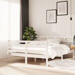 vidaXL Cadre de lit sans matelas blanc bois massif 140x190 cm