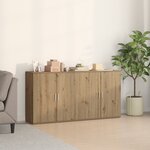 vidaXL Buffets 2 Pièces Chêne Artisan 79x38x80 cm Bois d'ingénierie