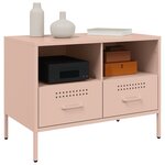 vidaXL Meuble TV rose 68x39x50 5 cm acier laminé à froid