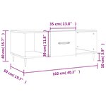 vidaXL Table basse Blanc brillant 102x50x40 cm Bois d'ingénierie