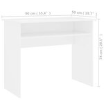 vidaXL Bureau Blanc 90x50x74 cm Bois d'ingénierie