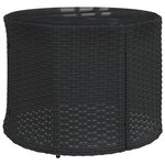 vidaXL Canapé de jardin avec table coussins rond noir résine tressée
