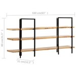 vidaXL Bibliothèque à 3 niveaux 160x31x80 cm Bois de manguier massif