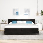 Lit Box Spring vidaXL avec Matelas Noir 200x200 cm Velours