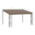 vidaXL Belvédère mural 4x3 m Taupe Tissu