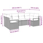 Ensemble de Canapés de Jardin 6 Pièces avec Coussins Noir Poly Rattan