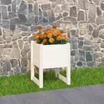 vidaXL Jardinière Blanc 40x40x52 5 cm Bois massif de pin