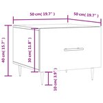 vidaXL Table basse gris béton 50x50x40 cm bois d'ingénierie