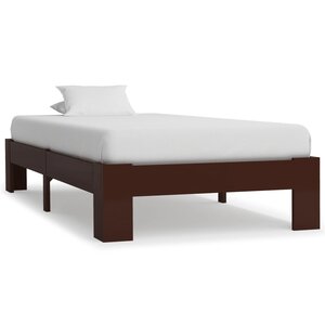 vidaXL Cadre de lit Marron foncé Bois de pin massif 90x200 cm