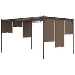 vidaXL Belvédère de jardin avec rideau latéral 4x3x2 25 m Taupe