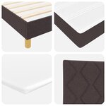 Lit box spring vidaXL avec matelas marron foncé 140x200 cm en tissus