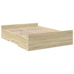 vidaXL Cadre de lit avec tiroirs sans matelas chêne sonoma 120x200 cm