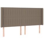 vidaXL Sommier à lattes de lit matelas et LED Taupe 200x200 cm Tissu