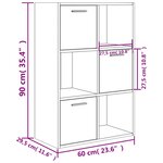 vidaXL Armoire de rangement Chêne sonoma 60x29 5x90 cm Bois ingénierie