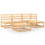 Salon de jardin meuble d'extérieur ensemble de mobilier 5 pièces bois de pin massif 02_0016539