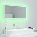 vidaXL Miroir à LED de salle de bain Blanc 90x8 5x37 cm Acrylique