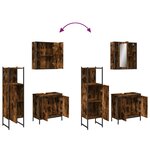 vidaXL Ensemble d'armoires de salle de bain 3 Pièces chêne fumé